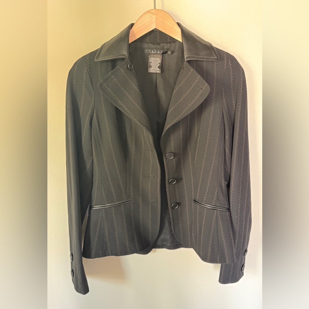 Laundry by Shelli Segal Black Pinstripe Blazer Size 2